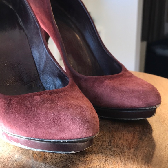 Gucci suede burgundy pumps - Picture 4 of 5